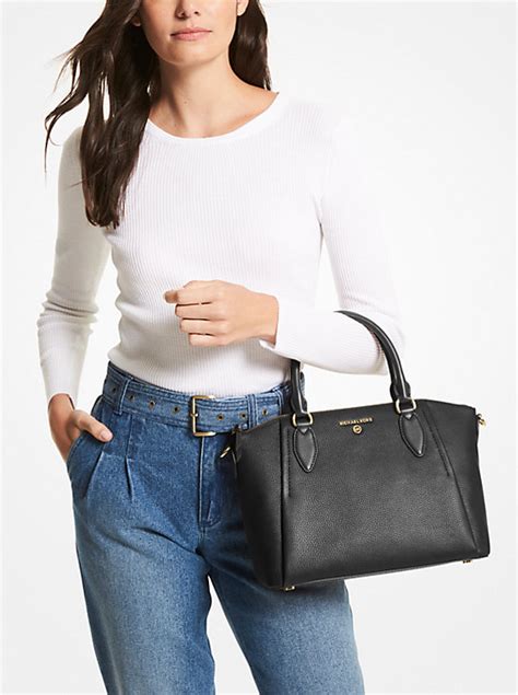 Sienna Medium Pebbled Leather Satchel 